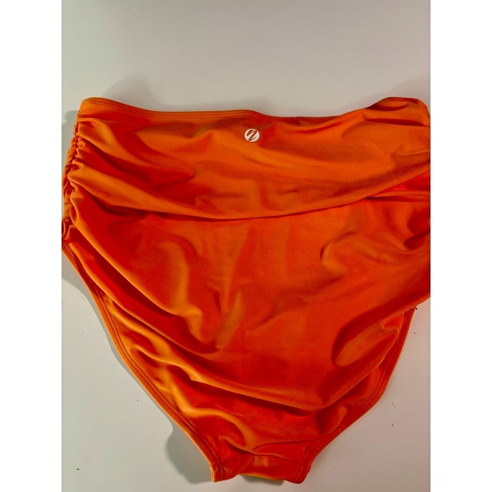 Nani Swimwear - Ruched High-Waist Orange Bikini Bottoms - Picture 3 of 10